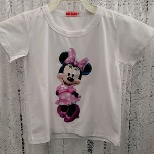 Girls T Shirt - Pink Polka Dot Minnie Mouse